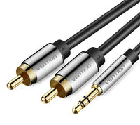 Vention 1M 3M 3.5mm to 2 RCA Audio Splitter AUX Cable Black