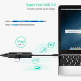 Choetech USB C to 3 x USB 3.0 & Gigabit Ethernet Hub works with MacBook Pro/iPad Pro 2018