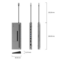 Lention USB C to HDMI VGA DP USB 3.0 PD Ethernet SD/TF and 3.5mm Audio Hub