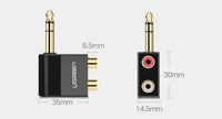 UGREEN 6.35mm Male to 2 RCA Female Adapter for TV HiFi Mixer Speaker Amplifier