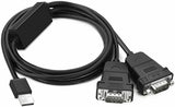 UGREEN USB to Dual Serial RS232 Cable Adapter, USB 2.0 to DB9 Converter 2 Ports