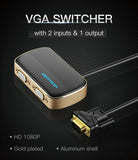 Vention 2 in 1 Out VGA Switcher Adapter HD 1080p 60Hz for Laptop Projector LCD