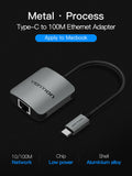 Vention Type-C to 100Mbps Ethernet Adapter 0.1M - Gray Metal Body