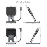 iPad Pro USB C Hub Stand 4K HDMI, PD Charging, SD/Micro SD Card Reader, USB 3.0 & 3.5mm Headphone Jack for Samsung Galaxy Tab S4,S5e, S6, Huawei M5/M6