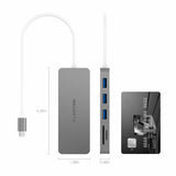 LENTION USB C Hub with 3 USB 3.0 and SD/Micro SD Card Reader for Macbook PC etc