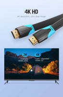 Premium 0.75M 1M 1.5M 2M 3M 5M 10M Flat HDMI 2.0 Cable v2.0 Ultra HD 4K 1080p