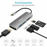 USB-C Hub Adapter with 4K HDMI 30Hz, 2 x USB 3.0 Ports and SD & TF Card Reader