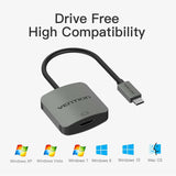 Vention Type-C to 4K 3D HDMI Converter  - 0.1M - Gray Metal Body