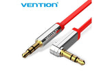 Premium 0.75m 1m 1.5m Flat 3.5mm Male 90° to 3.5mm Male Aux Stereo Cable Red