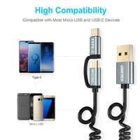 CHOETECH 2 in 1 USB Type C+Micro USB Charge & Sync Cable (4ft/1.2m)