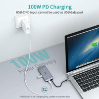 CHOETECH USB C Adapter Hub with 4K HDMI 100W PD Power,3 USB 3.0, RJ45 Ethernet, 60HZ VGA, SD/TF Card Reader