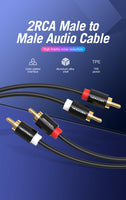 Premium 1M 1.5M 2RCA to 2RCA Audio Cable Male to Male for TV Speaker DVD etc