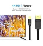 VENTION Mini DP to DP Adapter Cable 4K@60Hz Mini DisplayPort to DisplayPort Converter Male to Male Gold-Plated Cord for MacBook Thunderbolt Projector