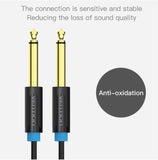 6.35mm to 6.35mm Aux Cable - Gold Plated - 0.5/1.5/2/3/5/10M