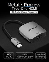 Vention Type-C to 4K 3D HDMI Converter  - 0.1M - Gray Metal Body