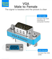 Premium VGA Adapter Coupler 15 Pin Male to Male/Male to Female/Female to Female