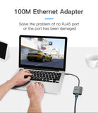 Vention Type-C to 100Mbps Ethernet Adapter 0.1M - Gray Metal Body