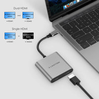 LENTION USB C to Dual HDMI Adapter, [Supports Up to Two 4K/30Hz Monitors] Compatible New Mac, Surface Book 2/Pro 7/Go, XPS 13/15, Windows Laptops