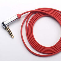 Premium 0.75m 1m 1.5m Flat 3.5mm Male 90° to 3.5mm Male Aux Stereo Cable Red