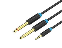 3.5mm to Dual 6.5mm 1/4 Inch Stereo Aux Cable Gold Plated 0.5M/1M/1.5M/2M/3M/5M