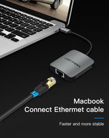 Vention Type-C to 100Mbps Ethernet Adapter 0.1M - Gray Metal Body