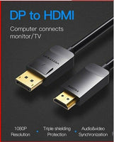 Vention 1.5M 4K UHD DP to HDMI Cable Male to Male Displayport to HDMI Video Cable