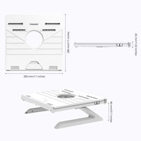 Laptop Stand, Tronsmart D07 Foldable Adjustable Laptop Riser with Phone Holders, Compatible with 10 to 17-in Laptops, Tablets - White