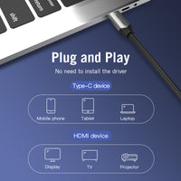 Vention USB C to HDMI Cable 4K@60Hz for Macbook Pro, Air, Laptops etc - 1M 2M - Thunderbolt 3 Compatible