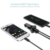 Choetech 38W Car Charger - 20W USB C PD and 18W USB-A QC 3.0 Charging for iphone and Samsung