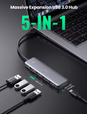 UGREEN 4-Port USB 3.0 Hub Ultra Slim Data Hub with 5V Micro USB Power for Mac, Notebook PC, USB Flash Drives, Mobile HDD