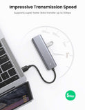 UGREEN 4-Port USB 3.0 Hub Ultra Slim Data Hub with 5V Micro USB Power for Mac, Notebook PC, USB Flash Drives, Mobile HDD