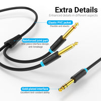 Vention TRS 6.5mm Male to 2*6.5mm Male Audio Cable - 1m 2m 3m 5m