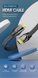 HDMI Cable, 1.5M/3M Flat Nylon Braided 4K@60Hz UHD HDMI Cable for TV, Projector, Xbox, PlayStation, Monitor etc