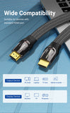 HDMI Cable, 1.5M/3M Flat Nylon Braided 4K@60Hz UHD HDMI Cable for TV, Projector, Xbox, PlayStation, Monitor etc