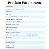 Vention Premium USB C Right Angle 90 Degree to USB A Cable -  0.25M/0.5M/1M/1.5M/2M/3M