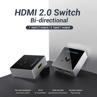 VENTION HDMI Switch Bi-Direction 4K HDMI Splitter 2 x 1/1 x 2 HDMI Switcher 2 Ports