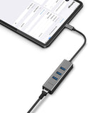 LENTION USB-C to 3-Port USB 3.0 Hub with Gigabit Ethernet LAN Adapter