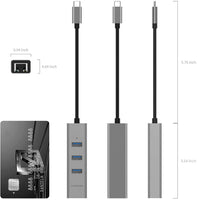 LENTION USB-C to 3-Port USB 3.0 Hub with Gigabit Ethernet LAN Adapter