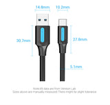 Vention USB 3.0 A Male to C Male Cable - 0.25M 0.5M 1M 1.5M 2M