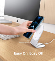 CHOETECH Phone Stand for Magnetic Charger, Aluminum MagSafe Phone Holder Dock Cradle for Desk