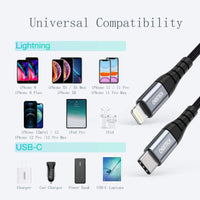 Choetech 3M USB C to Lightning Cable - MFi Certified for iPhone 13, iPhone 12 series