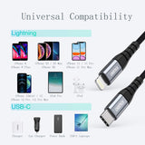 Choetech 3M USB C to Lightning Cable - MFi Certified for iPhone 13, iPhone 12 series