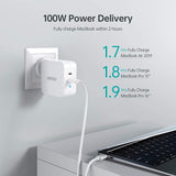 CHOETECH 100W USB C Charger Dual Port Wall Charger Adapter for New Macbook Pro 14 2021 96W MacBook Pro 13, MacBook Air 13 etc