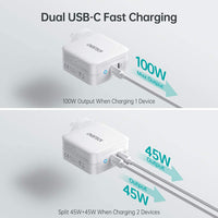 CHOETECH 100W USB C Charger Dual Port Wall Charger Adapter for New Macbook Pro 14 2021 96W MacBook Pro 13, MacBook Air 13 etc