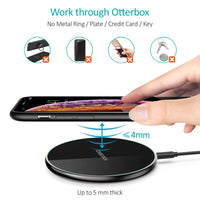 Choetech 15W Wireless Charging Pad with AU Adapter for iPhone Samsung etc