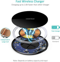 Choetech 15W Wireless Charging Pad with AU Adapter for iPhone Samsung etc