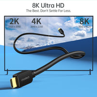 2M HDMI 2.1 Cable 8K Industrial Grade - Black