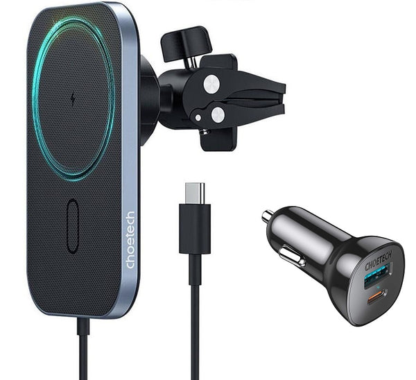 Choetech Magsafe Car Mount Wireless Car Charger and 38W Car Charger Bundle For IPhone 13 iPhone 12