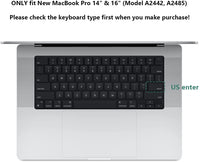 Flaretech Keyboard Cover for MacBook Pro 14 Inch/16 Inch 2021 Model A2442 and A2485 (M1 Pro/Max)