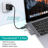 CHOETECH USB C Hub Adapter with Thunderbolt 3 PD 100W 4K HDMI 2xUSB 3.0 and SD/TF Reader